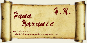 Hana Marunić vizit kartica